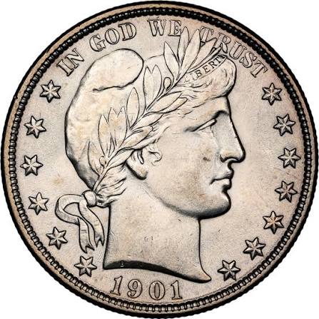 1901 Proof Barber half dollar showing mirror-like fields and frosted Liberty head devices in professional slab